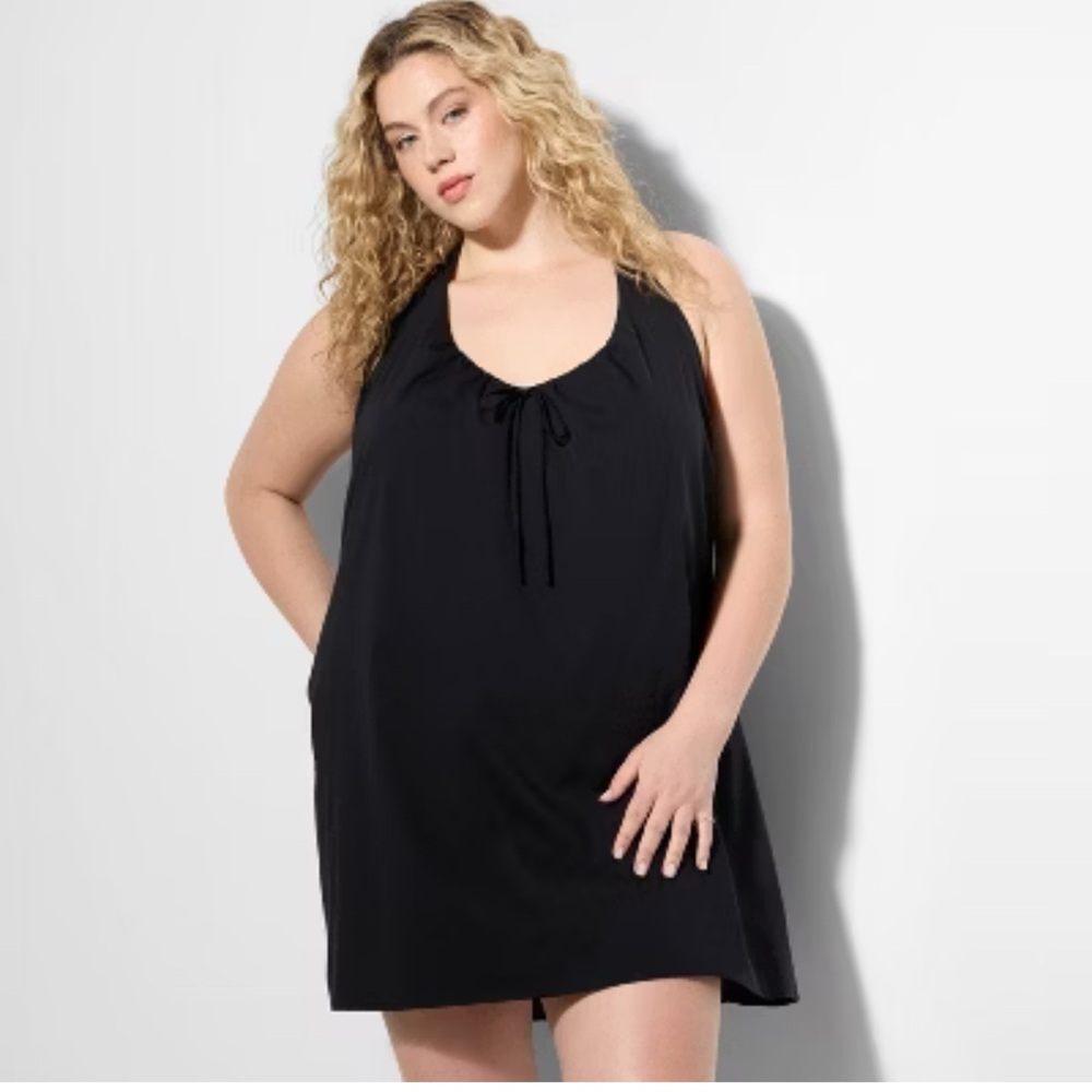 Women's Poplin Mini A-Line Dress - Visit   Wild Fable™ Black XL